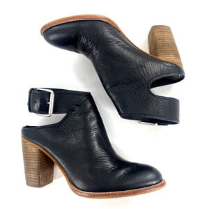 Dolce‎ Vita Jacklyn Stacked High Heel Bootie Womens Sz 9 Black Leather Slingback